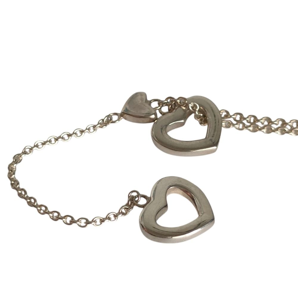 Tiffany & Co 925 Heart Link Lariat Chain Necklace Silver — view 5