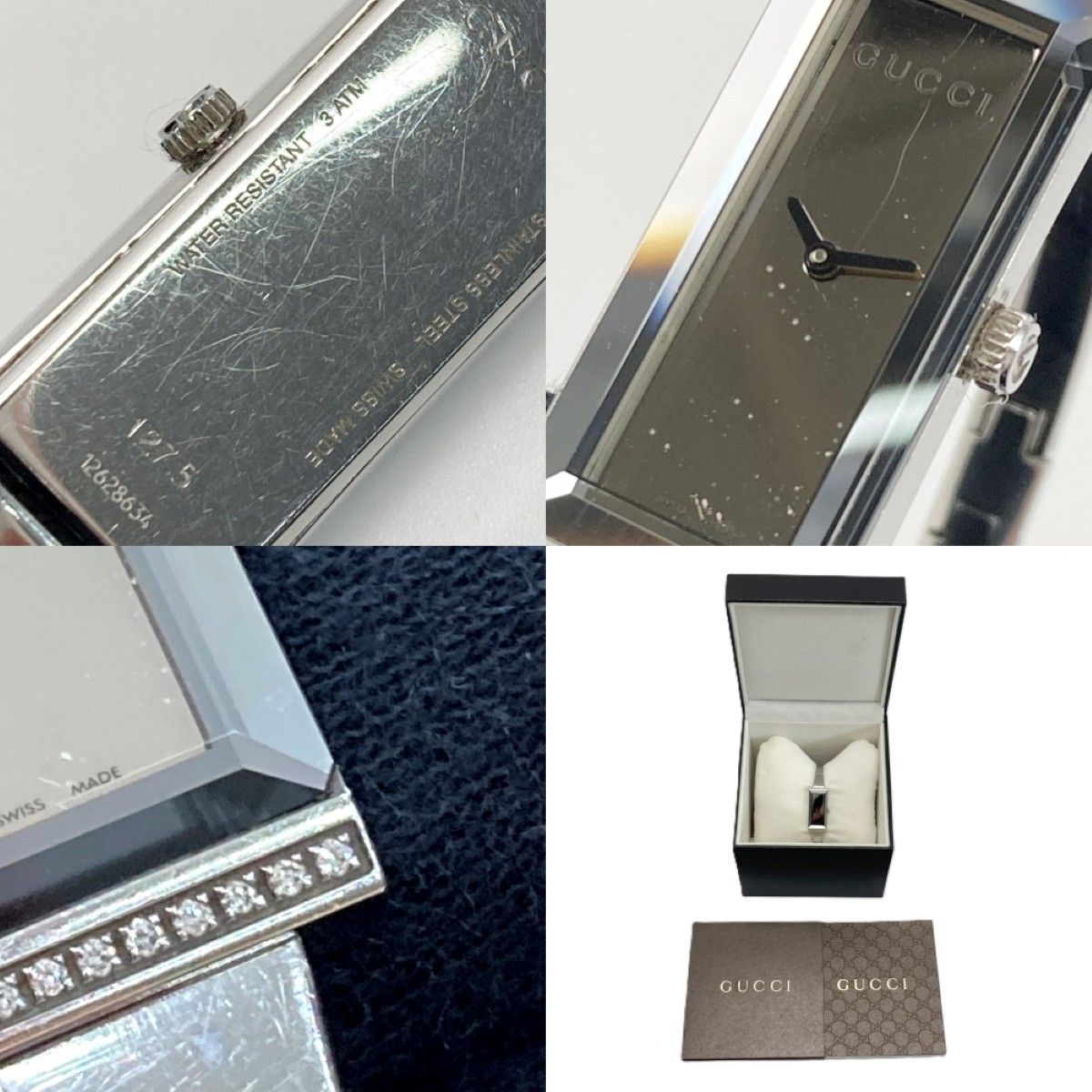 Gucci Frame Mirror Diamond 127.5 Silver Quartz Watch Box Instruction Manual — view 8