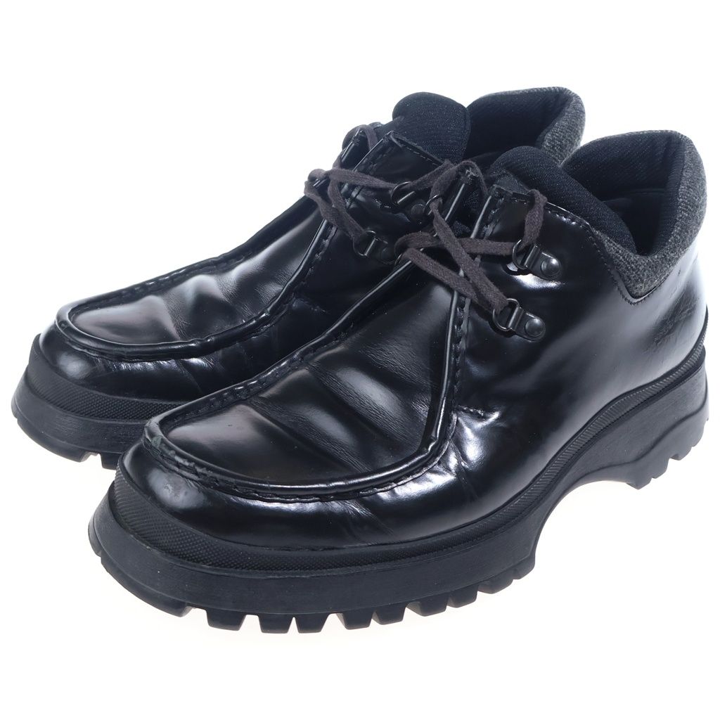 Prada Lace Up Trekking Boots Black — view 2