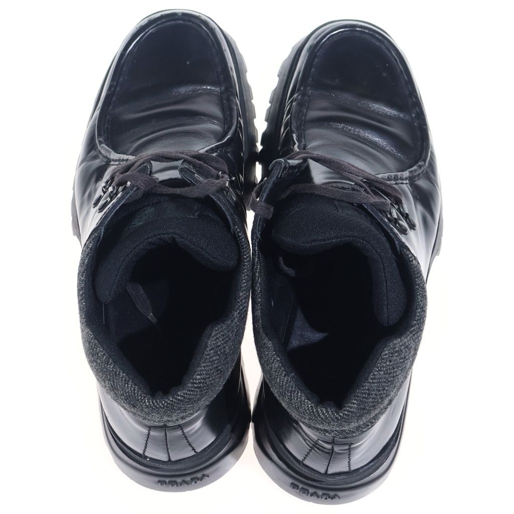 Prada Lace Up Trekking Boots Black — view 4