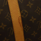Louis Vuitton Monogram Keepall 45 Boston Bag Brown Leather Gold — view 7