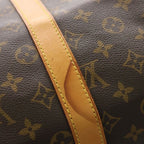 Louis Vuitton Monogram Keepall 45 Boston Bag Brown Leather Gold — view 6