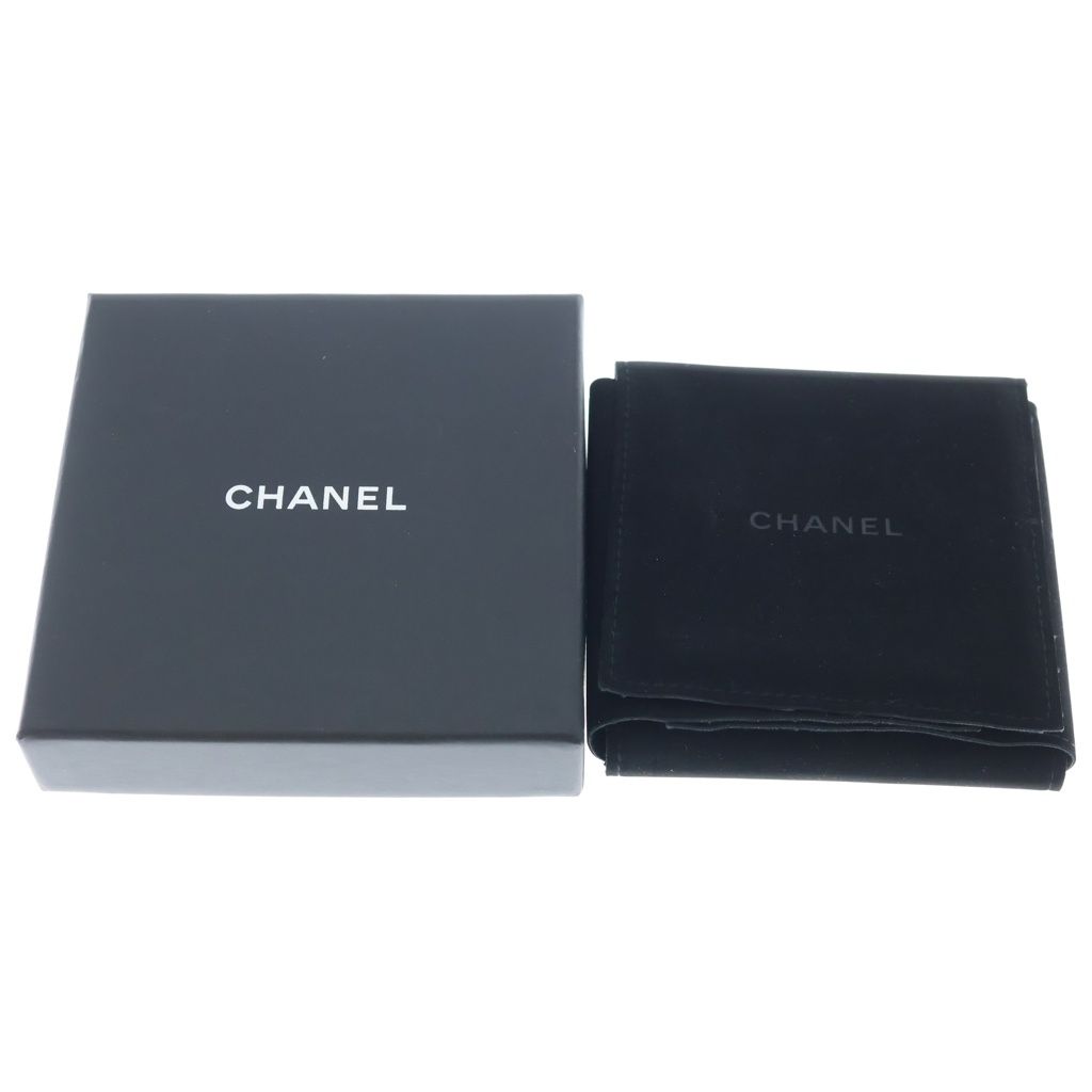 Chanel CC Logo Rhinestone Hoop Earrings Gold — view 6