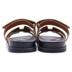 Hermes Chypre Leather Sandals Brown — view 3