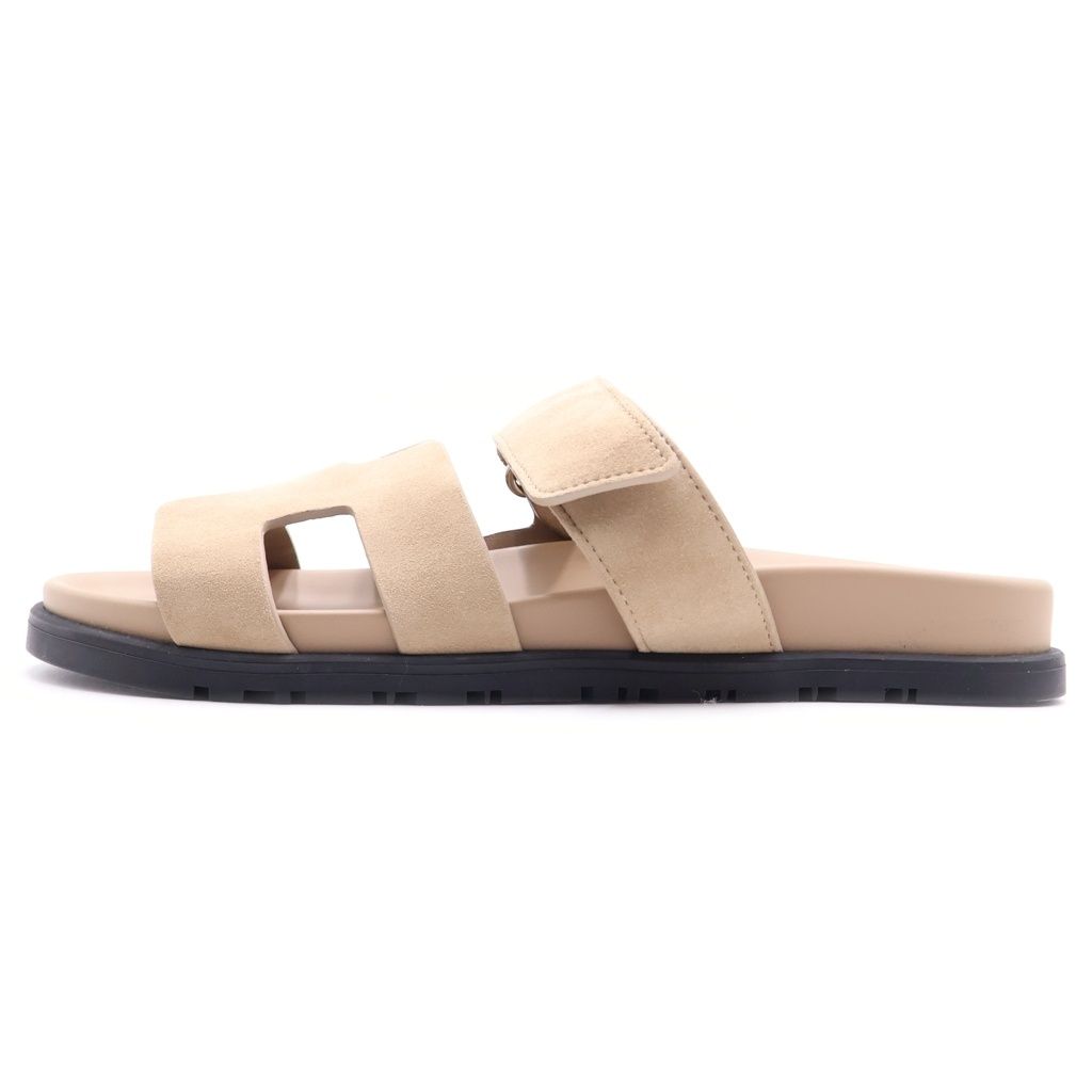Hermes Chypre Suede Sandals Beige