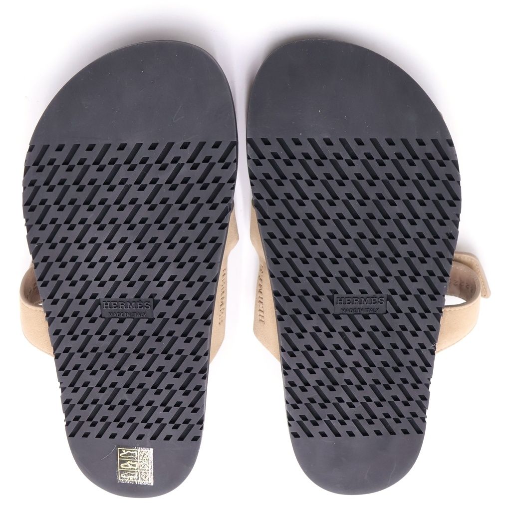 Hermes Chypre Suede Sandals Beige — view 5