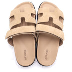 Hermes Chypre Suede Sandals Beige — view 4