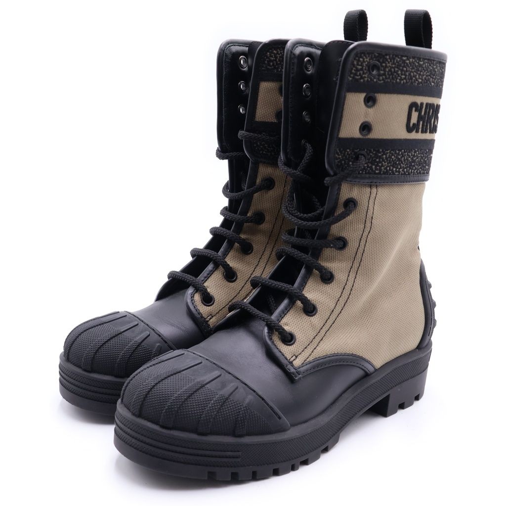 Dior D-major Lace Up Ankle Boots Khaki — view 2