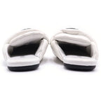 Prada Soft Patted Donappa Leather Flat Shoes White — view 3