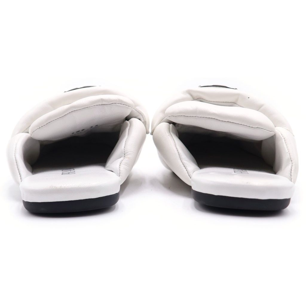 Prada Soft Patted Donappa Leather Flat Shoes White — view 3