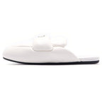 Prada Soft Patted Donappa Leather Flat Shoes White