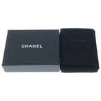 Chanel Logo Rhinestone Hoop Earrings Gold Plated — view 6