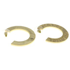 Chanel Logo Rhinestone Hoop Earrings Gold Plated — view 4
