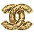 Chanel Quilted CC Logo Brooch Gold