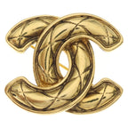 Chanel Quilted CC Logo Brooch Gold