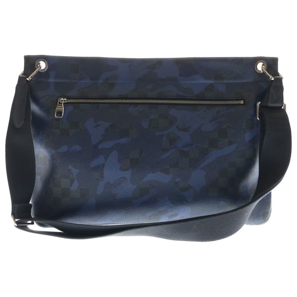 Louis Vuitton Damier Cobalt Camouflage Hunter Shoulder Bag Blue Leather Silver — view 2