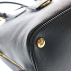 Prada Promenade Saffiano Leather Gold 2-Way Shoulder Bag Black — view 5
