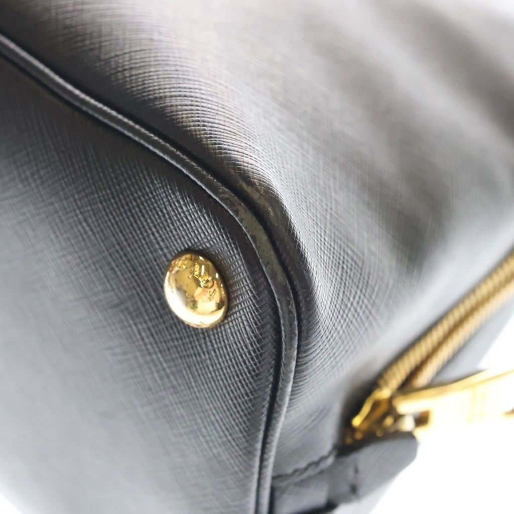 Prada Promenade Saffiano Leather Gold 2-Way Shoulder Bag Black — view 7