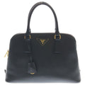Prada Promenade Saffiano Leather Gold 2-Way Shoulder Bag Black