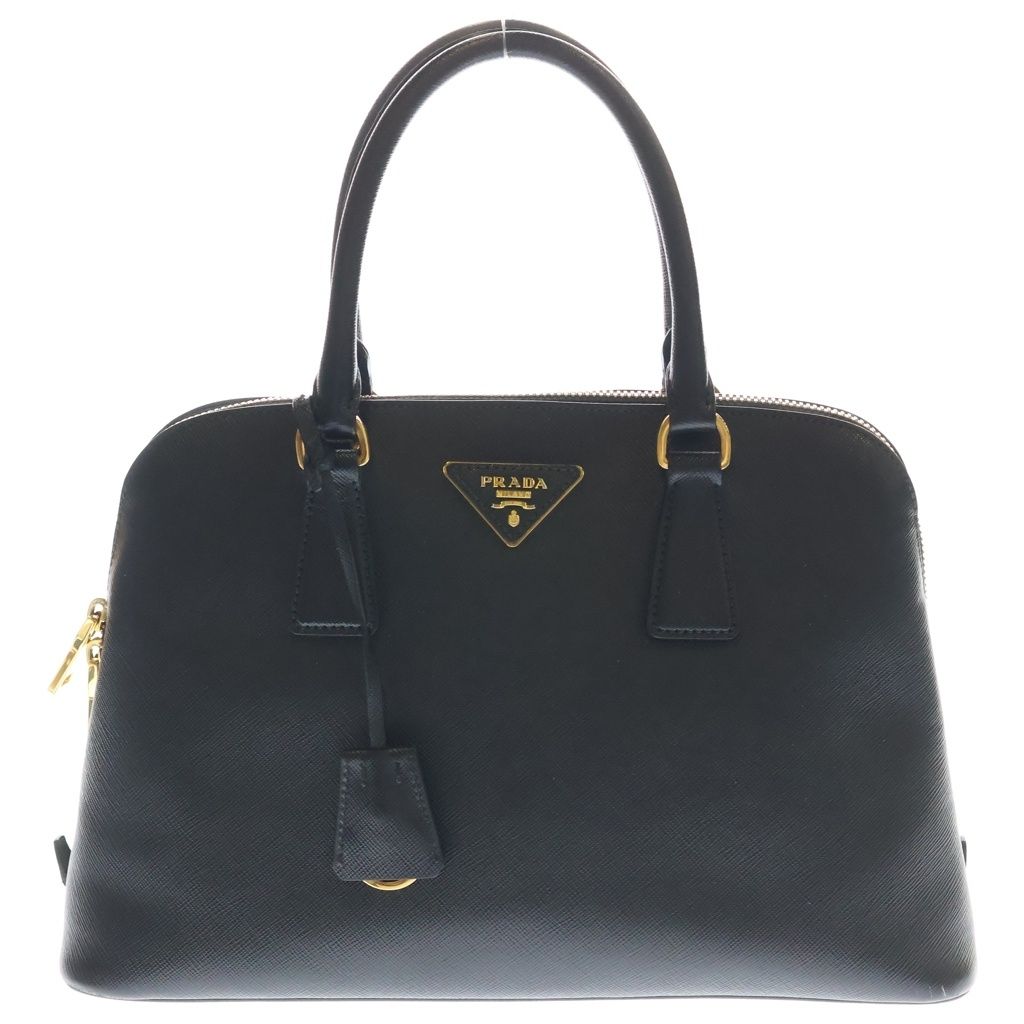 Prada Promenade Saffiano Leather Gold 2-Way Shoulder Bag Black