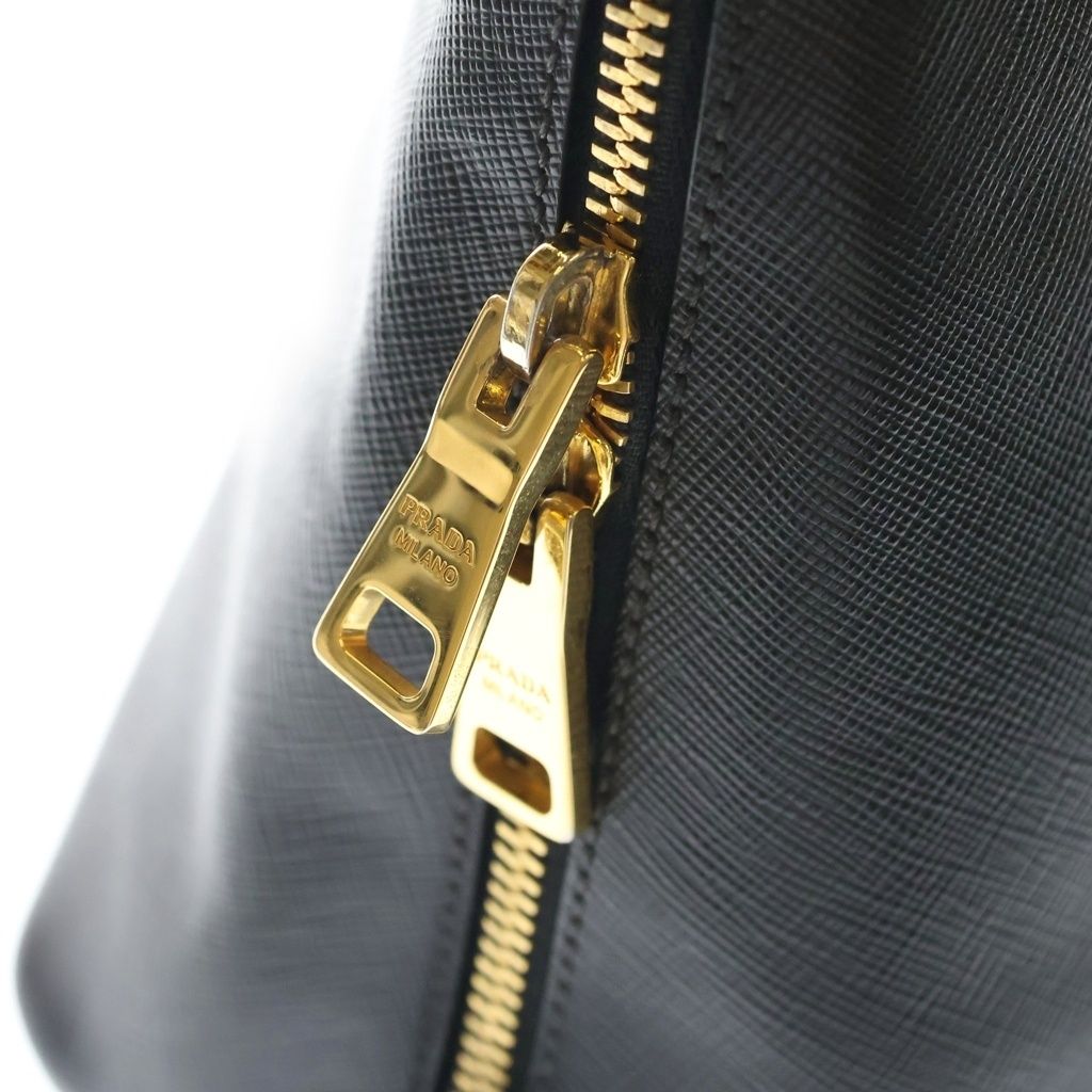 Prada Promenade Saffiano Leather Gold 2-Way Shoulder Bag Black — view 6