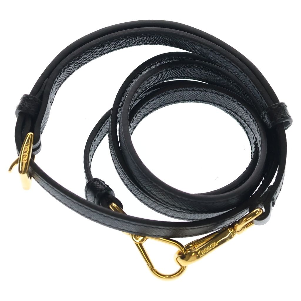 Prada Promenade Saffiano Leather Gold 2-Way Shoulder Bag Black — view 9