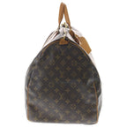 Louis Vuitton Monogram Keepall Bandouliere 60 Travel Bag Brown Leather Gold — view 4