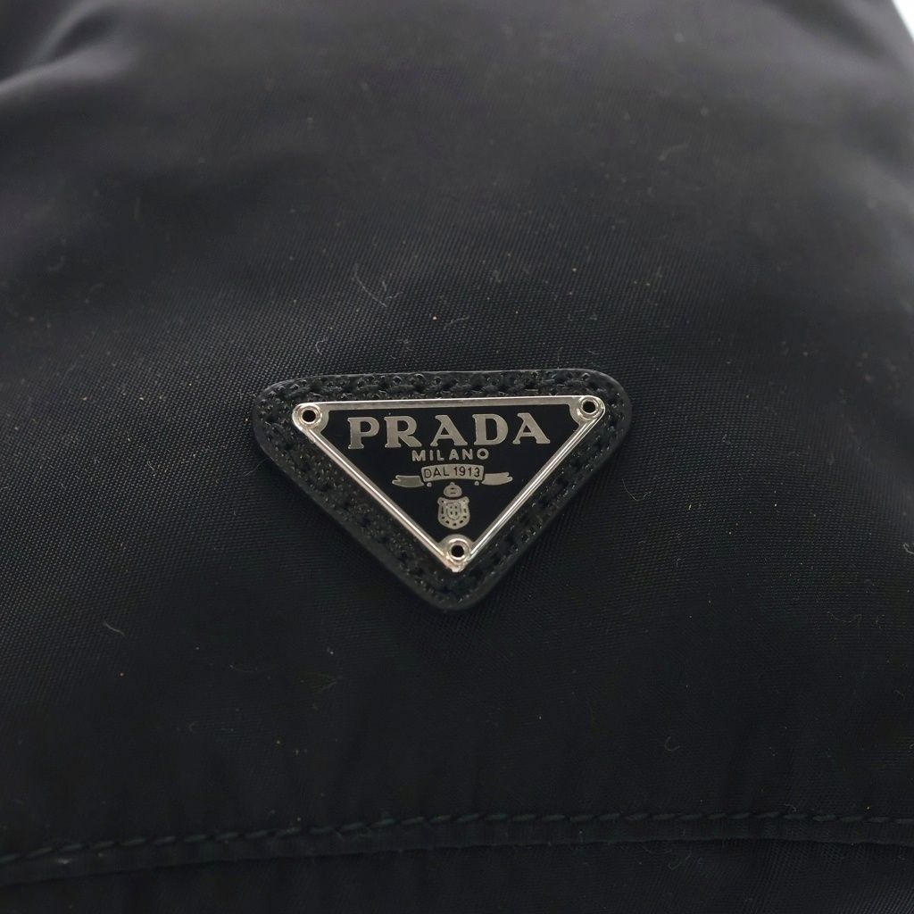Prada Tessuto Nero Nylon Drawstring Pouch Black — view 6