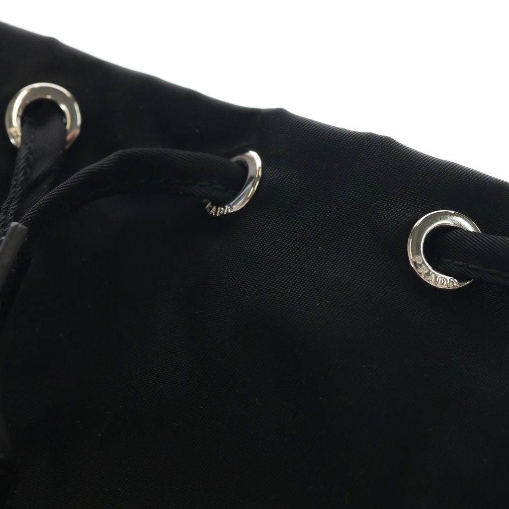 Prada Tessuto Nero Nylon Drawstring Pouch Black — view 8