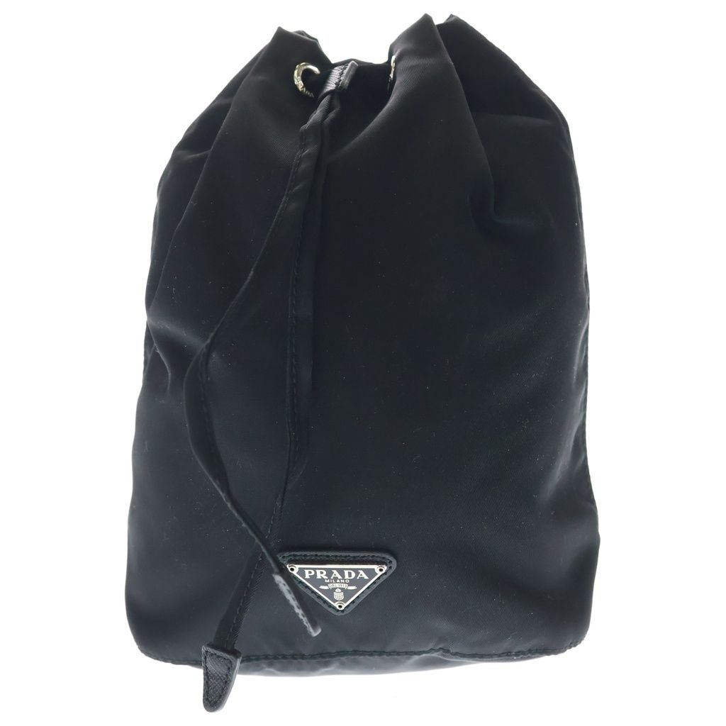 Prada Tessuto Nero Nylon Drawstring Pouch Black