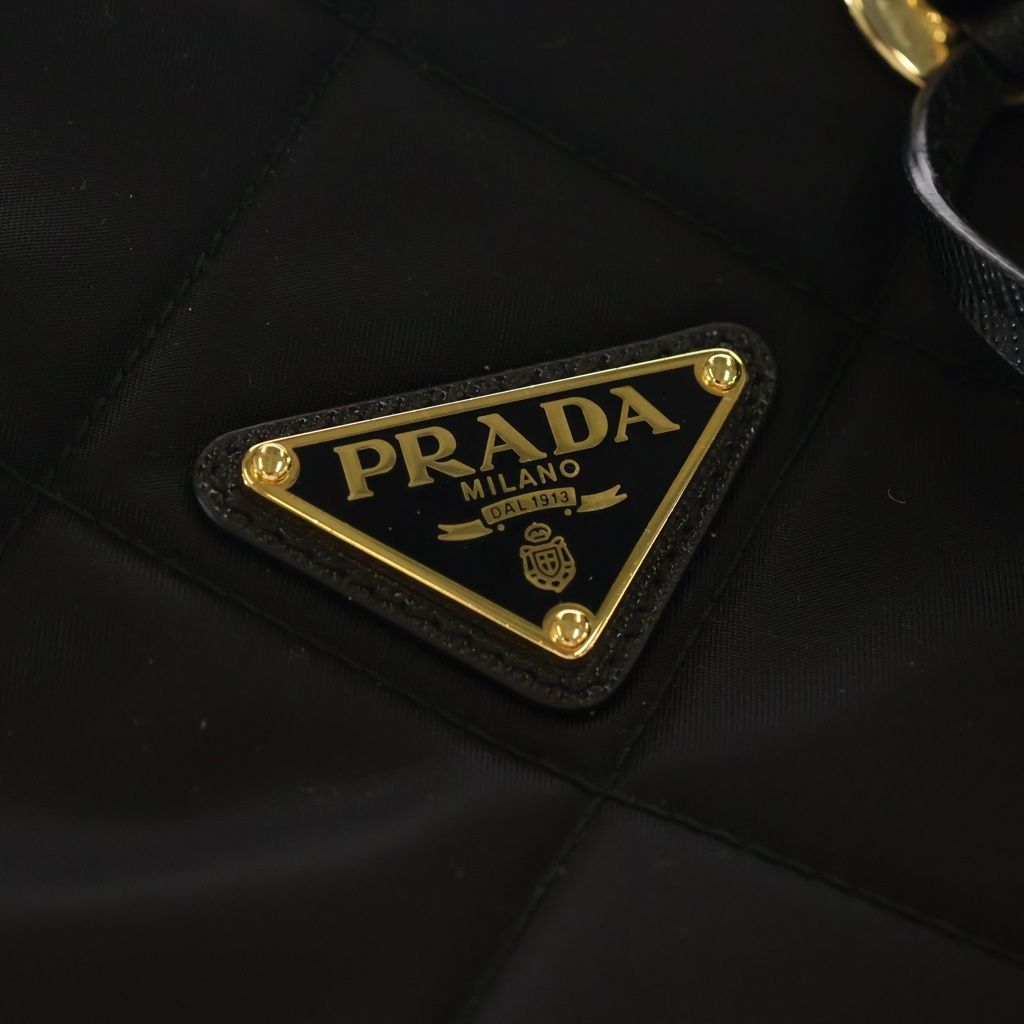 Prada Re Edition Chain Shoulder Bag Black Tessuto Nylon Gold — view 6
