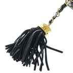 Chanel CC Logo Fringe Chain Mini Shoulder Bag Black Gold — view 6