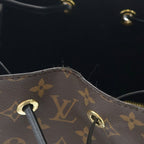 Louis Vuitton Monogram Neo Noe Shoulder Bag Brown Black Leather Gold — view 7