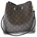 Louis Vuitton Monogram Neo Noe Shoulder Bag Brown Black Leather Gold — view 2