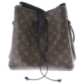 Louis Vuitton Monogram Neo Noe Shoulder Bag Brown Black Leather Gold