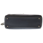 Chanel Turnlock Stitch Chain Tote Shoulder Bag Black Caviar Leather Silver — view 4