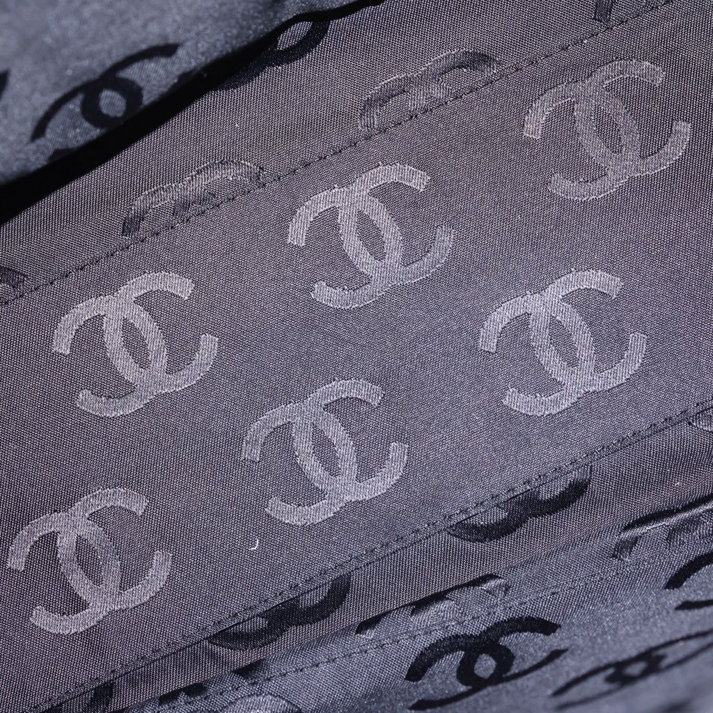 Chanel Turnlock Stitch Chain Tote Shoulder Bag Black Caviar Leather Silver — view 7