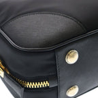 Prada Rinylon 2-Way Shoulder Bag Black Leather Nylon Gold — view 5