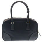Prada Rinylon 2-Way Shoulder Bag Black Leather Nylon Gold — view 2