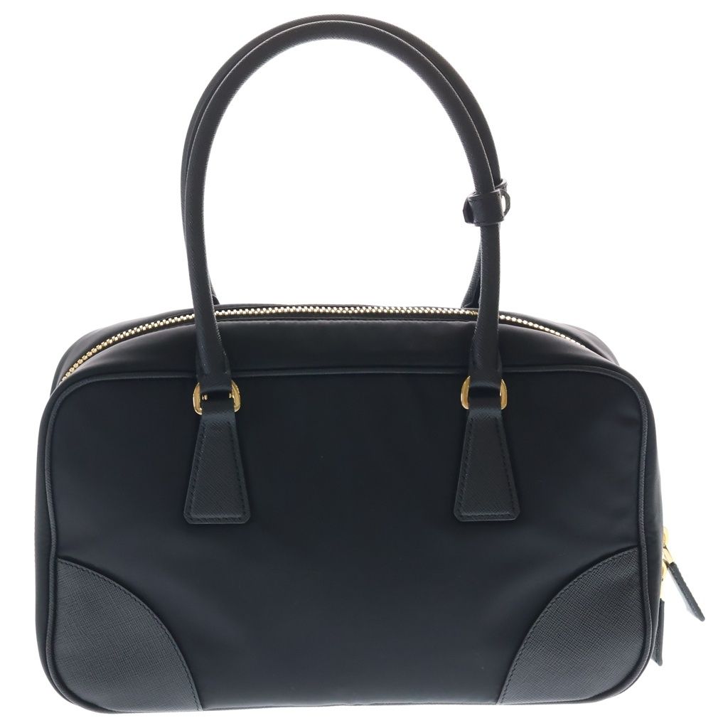 Prada Rinylon 2-Way Shoulder Bag Black Leather Nylon Gold — view 2