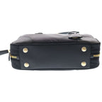 Prada Rinylon 2-Way Shoulder Bag Black Leather Nylon Gold — view 4