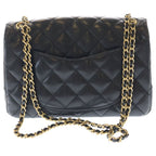 Chanel Quilted 25 Metal S Flap Chain Shoulder Back Mini Bag Black Lambskin Gold — view 2