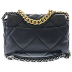 Chanel Dizeneuf 19 2-Way Chain Shoulder Bag Black Lambskin Gold — view 2