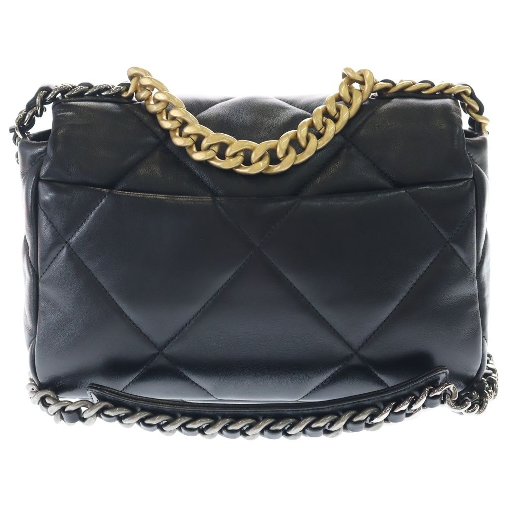 Chanel Dizeneuf 19 2-Way Chain Shoulder Bag Black Lambskin Gold — view 2