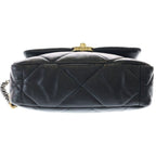 Chanel Dizeneuf 19 2-Way Chain Shoulder Bag Black Lambskin Gold — view 4