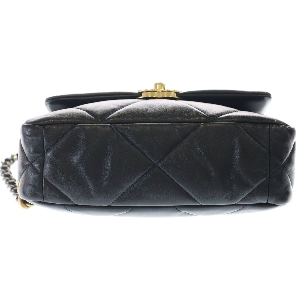 Chanel Dizeneuf 19 2-Way Chain Shoulder Bag Black Lambskin Gold — view 4