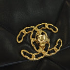 Chanel Dizeneuf 19 2-Way Chain Shoulder Bag Black Lambskin Gold — view 6
