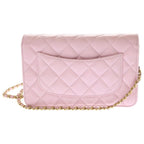 Chanel CC Logo Chain Wallet Shoulder Pink Caviar Leather Gold — view 2