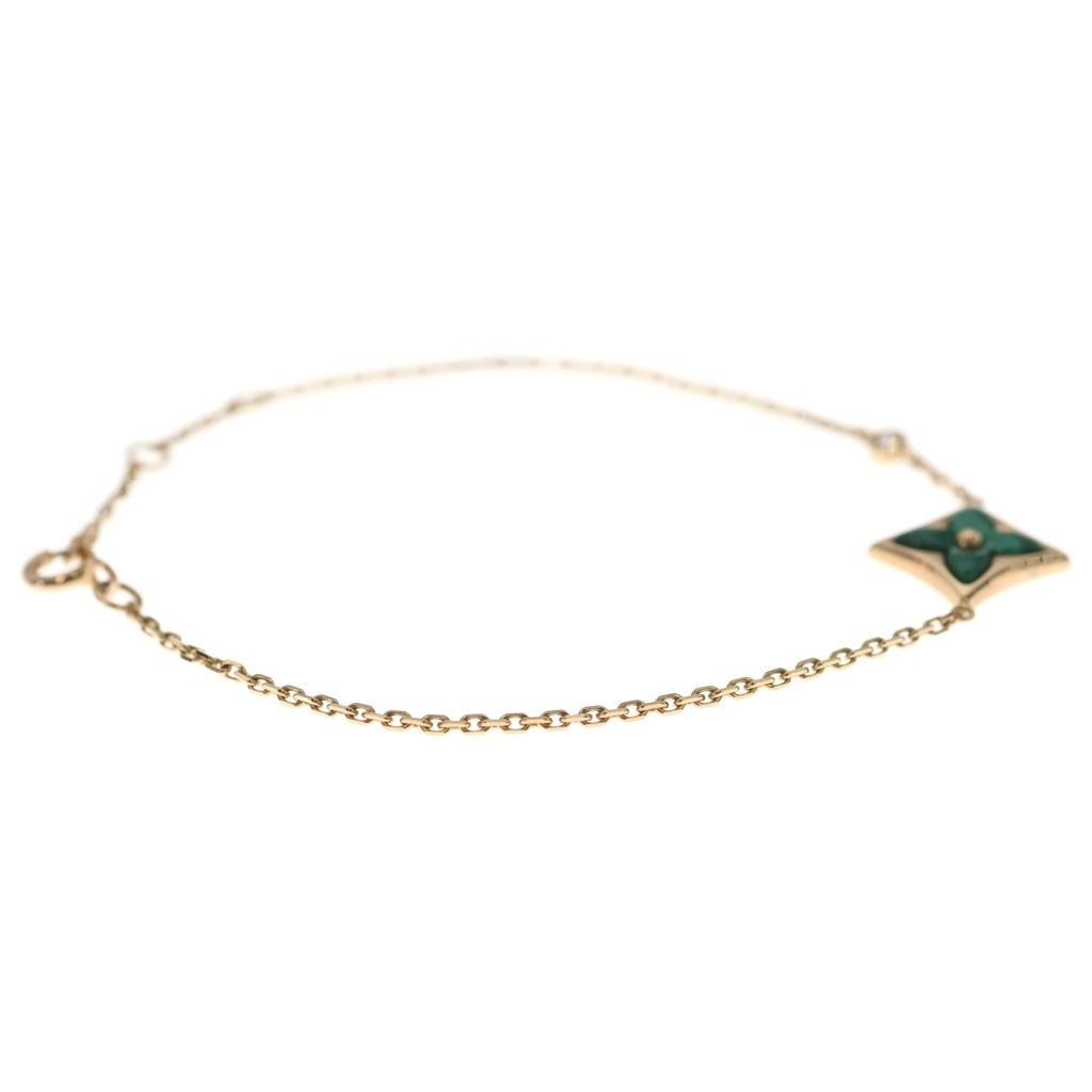 Louis Vuitton Star Blossom BB Bracelet Malachite Diamond 18k Pink Gold Green — view 3