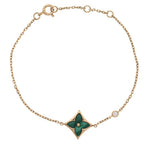 Louis Vuitton Star Blossom BB Bracelet Malachite Diamond 18k Pink Gold Green